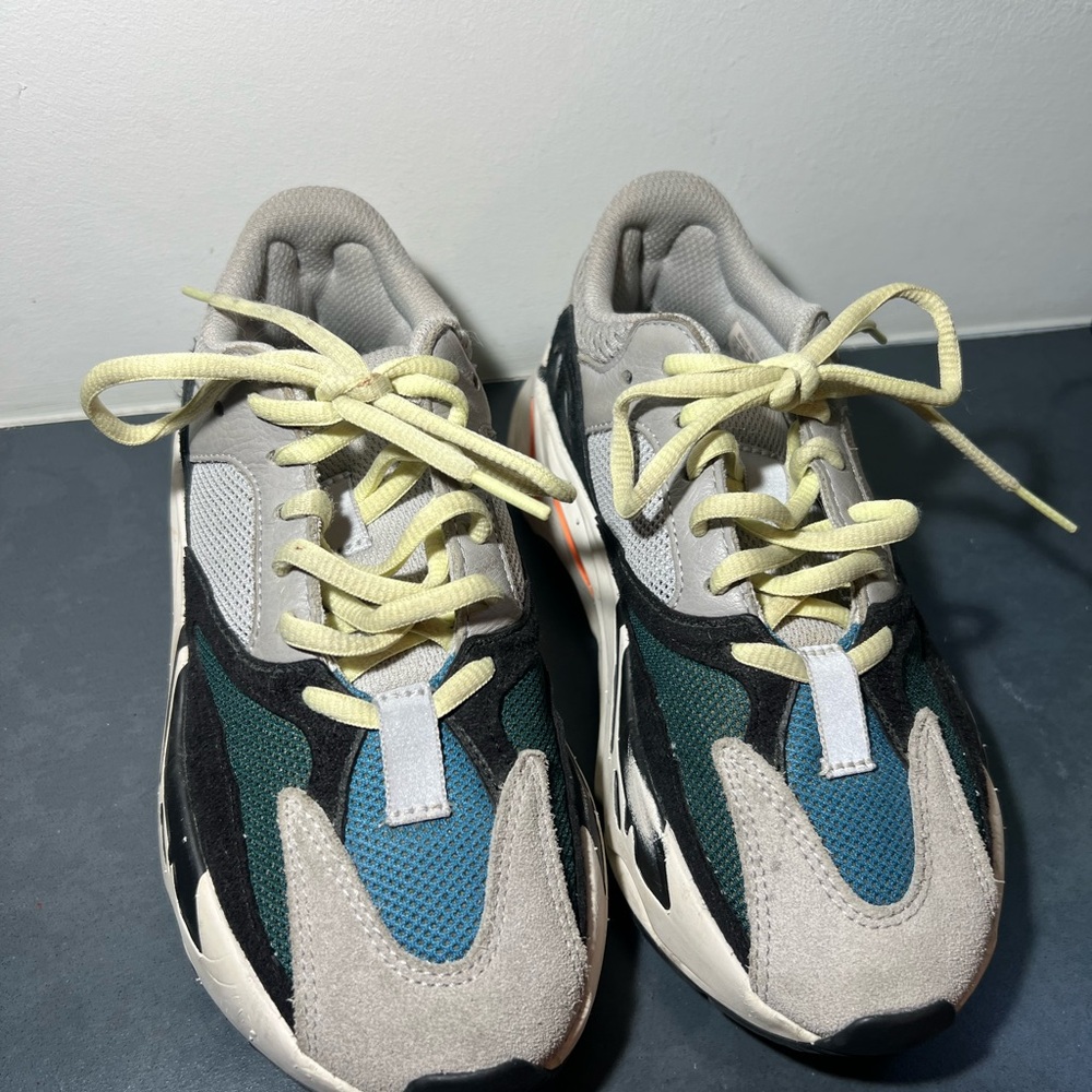 Yeezy Kids Sneakers in Gray, Teal, and Black